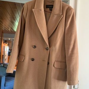Paul Costello beige wool blend coat.